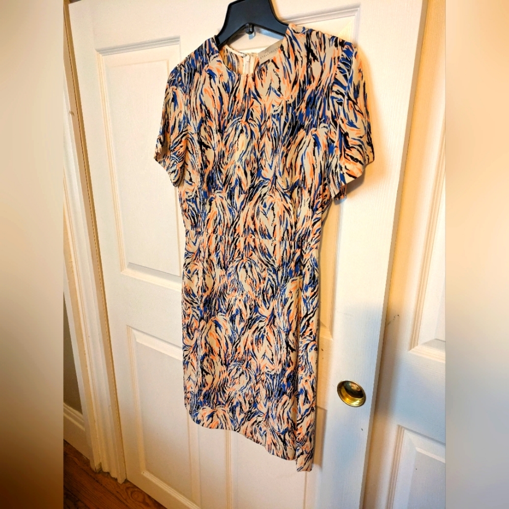 Stella McCartney Abstract Print Ridley Silk Shift Dress, Sz It 42 / US 4